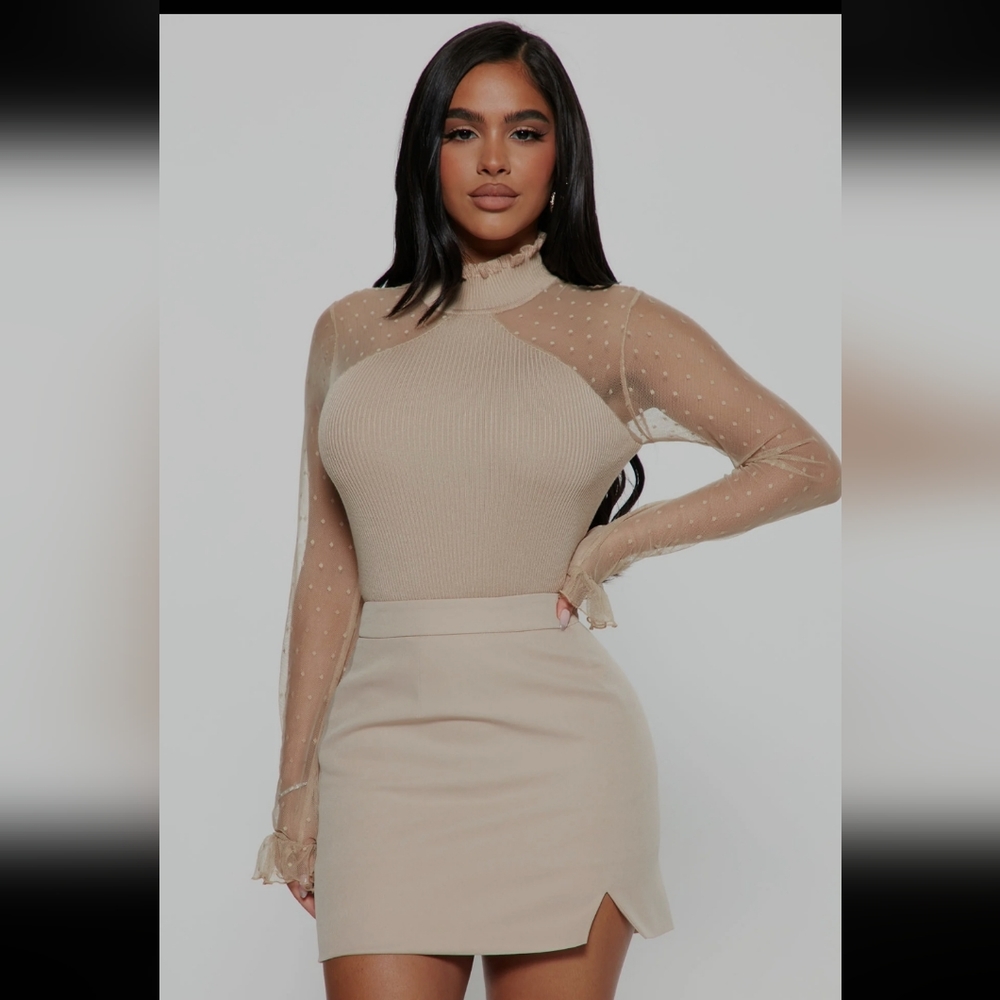 Fashion Nove All Ruffled Up Mock Neck Sweater